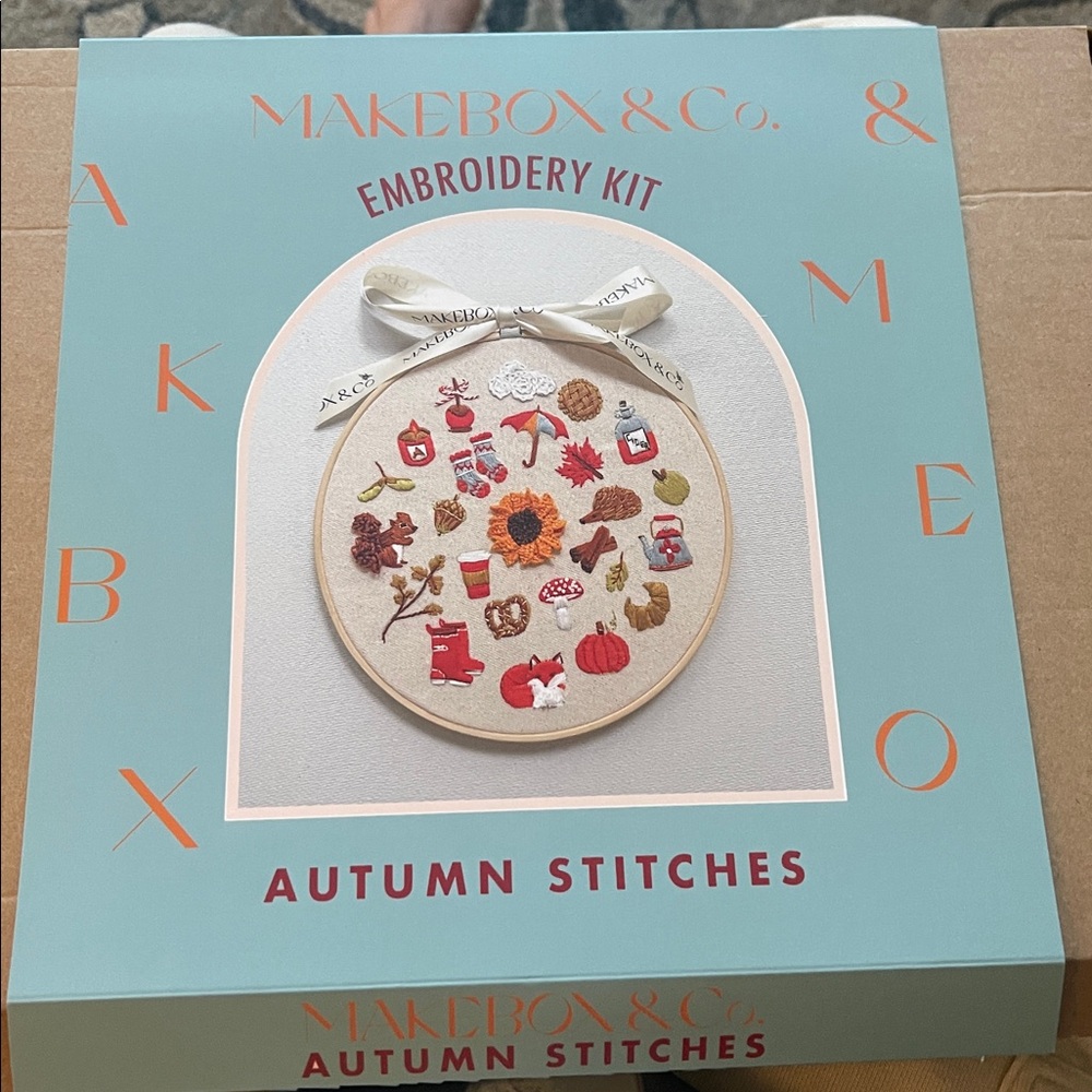 Anthropologie Makebox Autumn Stitches Embroidery Kit for fall